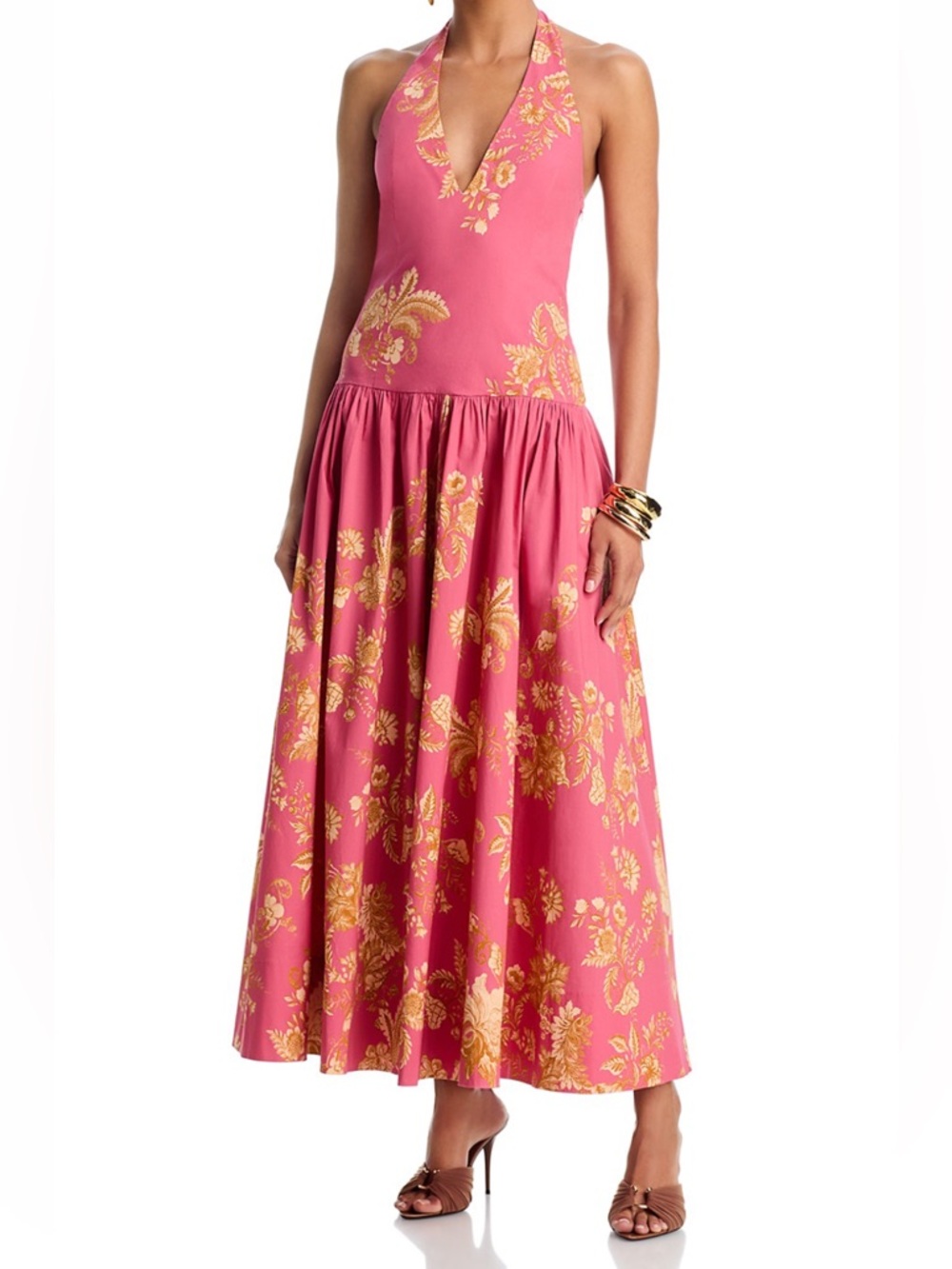 NWT HEMANT & NANDITA Dani Halter Neck Maxi Dress
